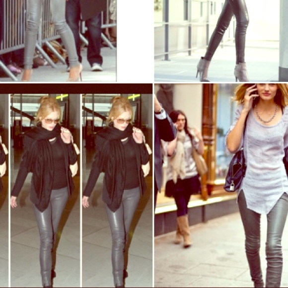 Celine Pants - Celine Grey Lambskin Leather Pants